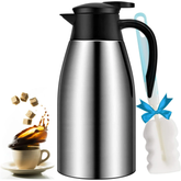 SSAWcasa Coffee Carafes 68oz Stainless Steel Insulated Coffee Dispenser, 12 Hours Hot&24 Hours Cold (Silver)